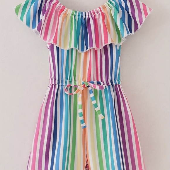Source Unknown Other - Colorful Striped Kids Shorts Romper